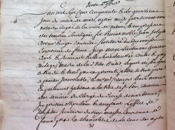 Treil de Pardailhan, secretaire du roi