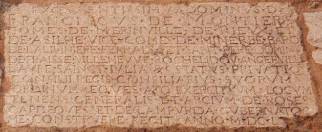 inscription  la citadelle de Roses